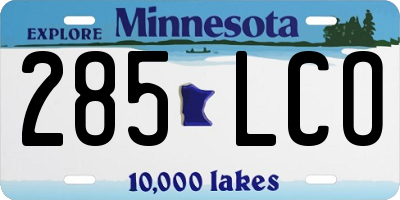 MN license plate 285LCO