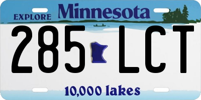 MN license plate 285LCT