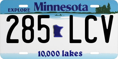 MN license plate 285LCV