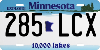 MN license plate 285LCX