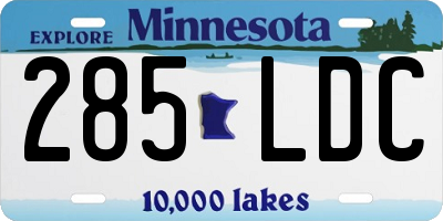 MN license plate 285LDC