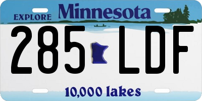 MN license plate 285LDF