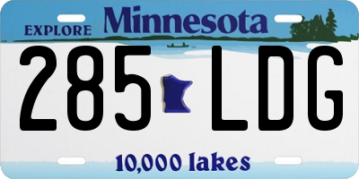 MN license plate 285LDG