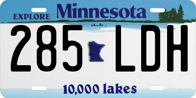 MN license plate 285LDH
