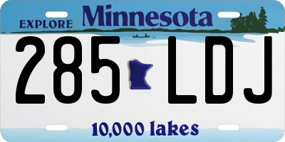 MN license plate 285LDJ