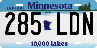 MN license plate 285LDN