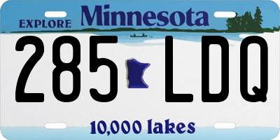 MN license plate 285LDQ