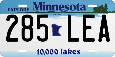 MN license plate 285LEA