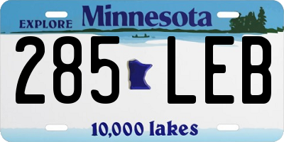 MN license plate 285LEB