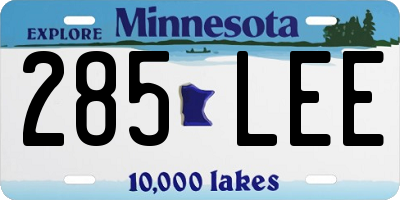 MN license plate 285LEE