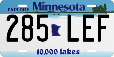 MN license plate 285LEF