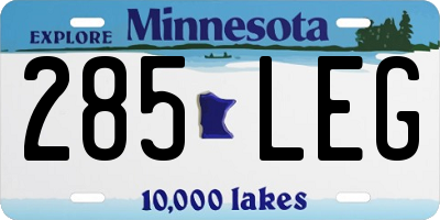 MN license plate 285LEG