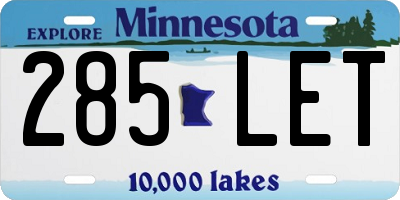 MN license plate 285LET