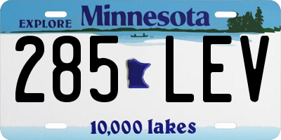 MN license plate 285LEV