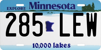 MN license plate 285LEW