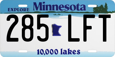 MN license plate 285LFT
