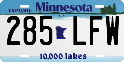 MN license plate 285LFW