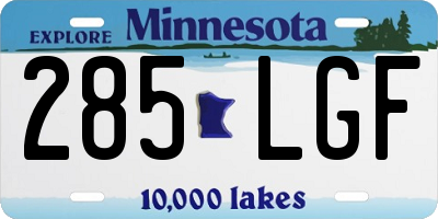 MN license plate 285LGF
