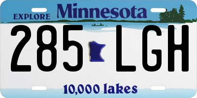 MN license plate 285LGH