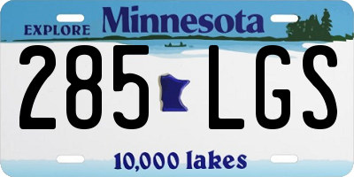 MN license plate 285LGS