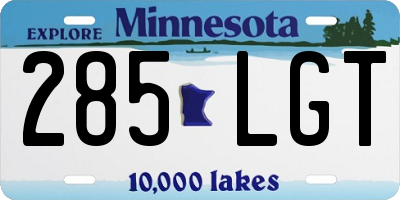 MN license plate 285LGT