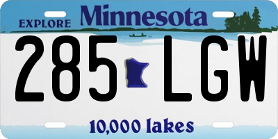 MN license plate 285LGW