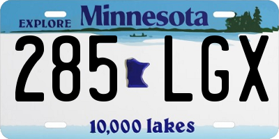 MN license plate 285LGX