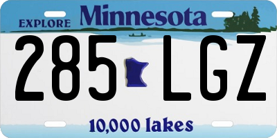 MN license plate 285LGZ