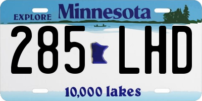 MN license plate 285LHD