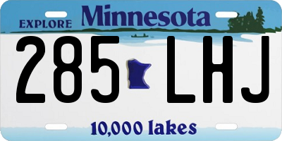 MN license plate 285LHJ