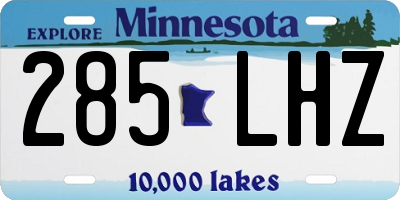 MN license plate 285LHZ
