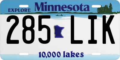 MN license plate 285LIK