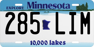 MN license plate 285LIM