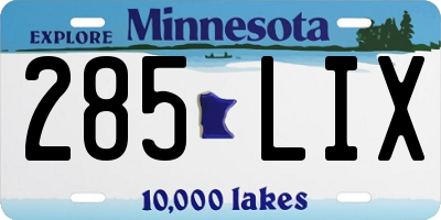 MN license plate 285LIX