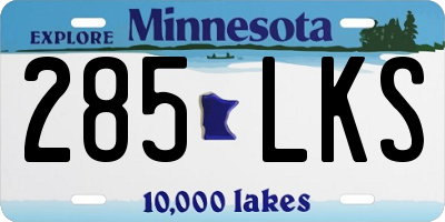 MN license plate 285LKS