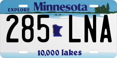 MN license plate 285LNA