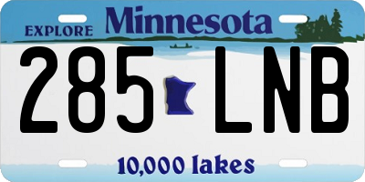 MN license plate 285LNB