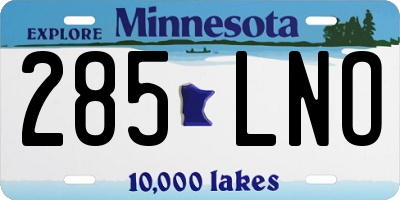 MN license plate 285LNO