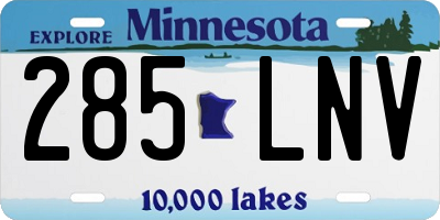 MN license plate 285LNV