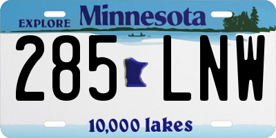 MN license plate 285LNW