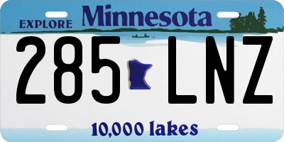 MN license plate 285LNZ