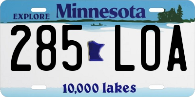MN license plate 285LOA