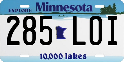MN license plate 285LOI