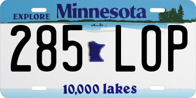 MN license plate 285LOP