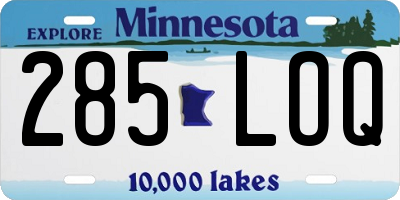 MN license plate 285LOQ