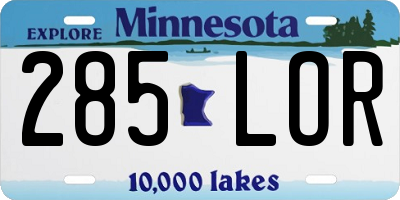 MN license plate 285LOR