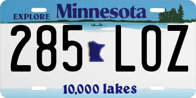 MN license plate 285LOZ