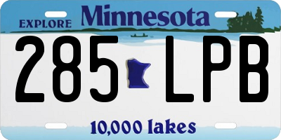 MN license plate 285LPB