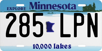 MN license plate 285LPN