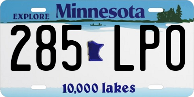 MN license plate 285LPO
